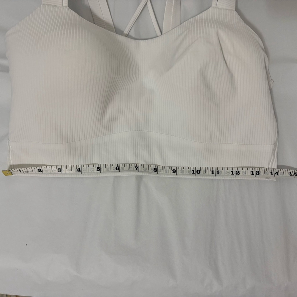 Lululemon | Like a Cloud Longline Ribbed Bra D/DD Cup | Sz 10 | White | EUC - Picture 4 of 5